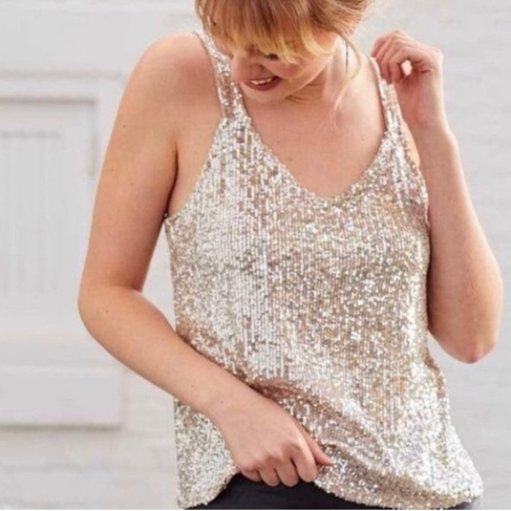 Altar’d State gold sequin tank top
